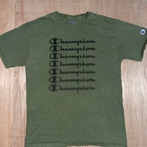 Champion Shirt‎ Men’s Medium Green Spell Out Short Sleeve Tee